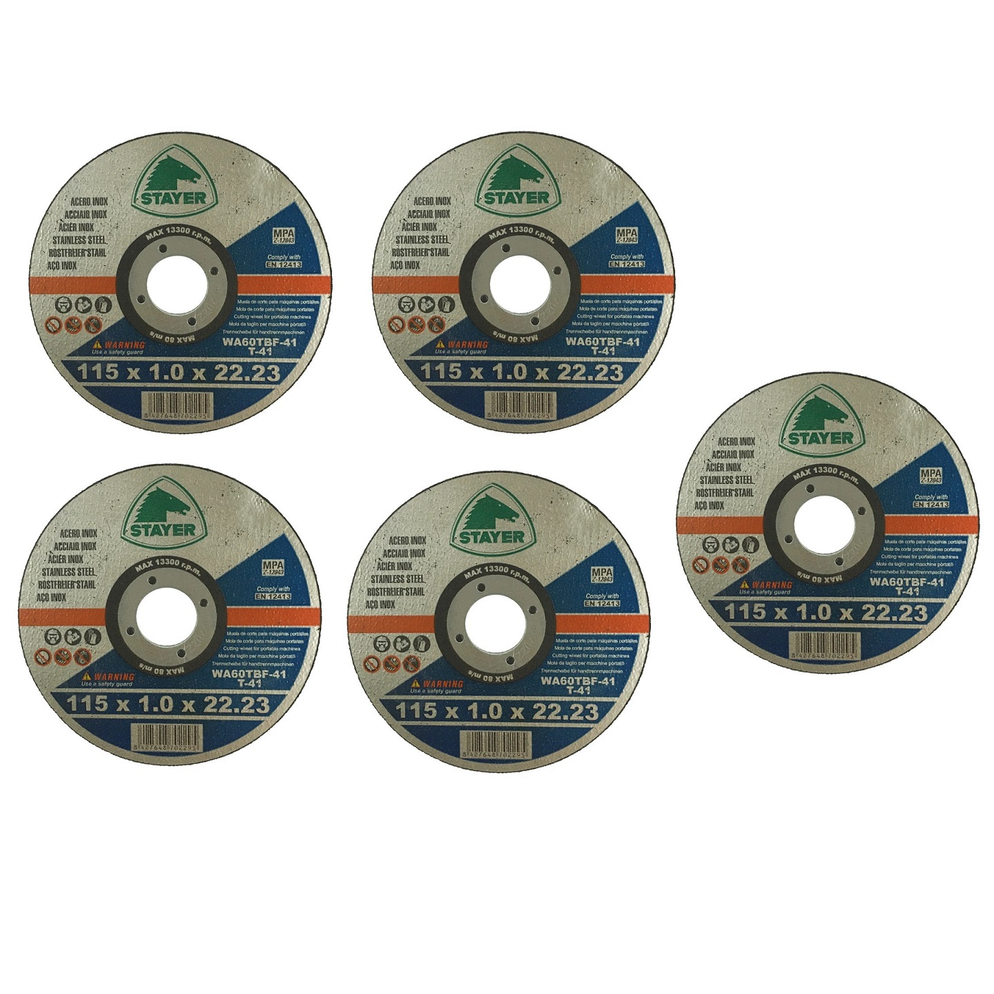 صفحه برش استیل استایر مدل EN 12413 بسته 5 عددی