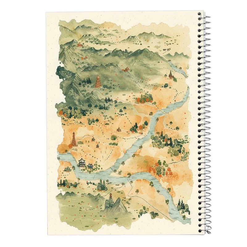 دفتر شطرنجی 50 برگ مدوپد طرح نقشه کد DF15534