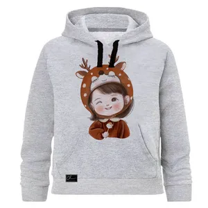 هودی دخترانه مدل cute کد J85 رنگ طوسی