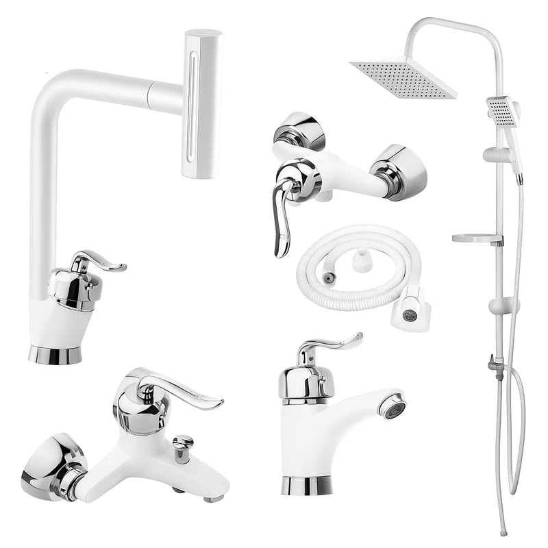 ست شیرآلات توفیق مدل قجری آبشاری چهارحالته مجموعه 6 عددی