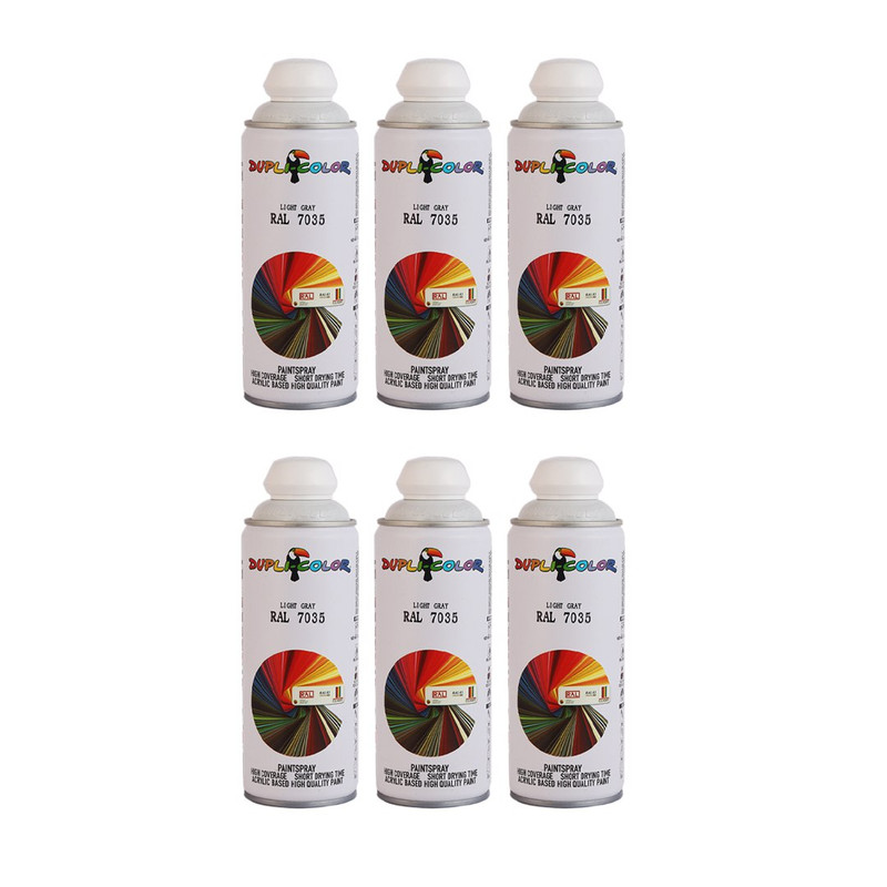 اسپری رنگ خاکستری روشن دوپلی کالر مدل RAL 7035 حجم 400 میلی لیتر مجموعه 6 عددی اسپری رنگ خاکستری روشن دوپلی کالر مدل RAL 7035 حجم 400 میلی لیتر مجموعه 6 عددی