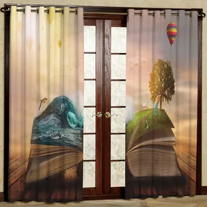 پرده مدل کتاب منظره هازان پانچی کد 2268 سایز 140x200 سانتی متر