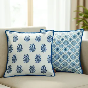 کاور کوسن اترس چوب مدل نیلوفرانه دو رو سایز 42*42 سانتی متر مجموعه 2 عددی