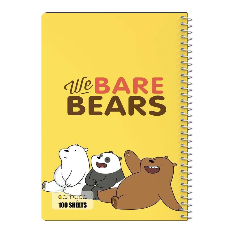 دفتر مشق 100 برگ سیمی کارنیکا طرح سه خرس کله پوک We Bare Bears کد 30558