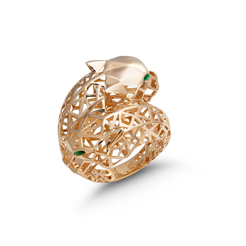 انگشتر طلا 18 عیار زنانه با طرح پنتر کارتیه کیمیا زر مدل فیوژن 1121 سایز 54