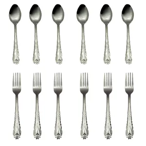 سرویس قاشق و چنگال 12 پارچه مدل استیل طرح قلب