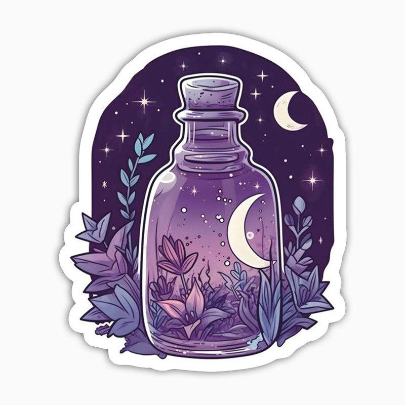 استیکر لپ تاپ و موبایل بووم طرح شب پر ستاره مدل Jar کد FD39 