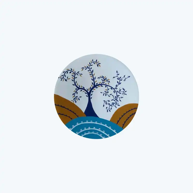 بشقاب دیوارکوب سفالی طرح غزال مجموعه ۳عددی