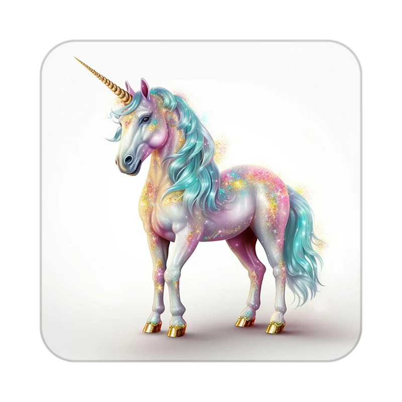 زیر لیوانی کاکتی طرح اسب تک شاخ و یونیکورن مدل mp31867