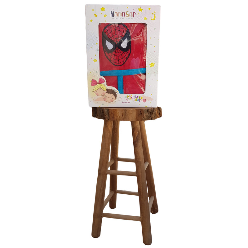 حوله پالتویی نارین ساپ طرح مرد عنکبوتی سایز 90 سانتی متر