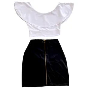 ست تاپ و دامن زنانه مدل  یقه دلبر