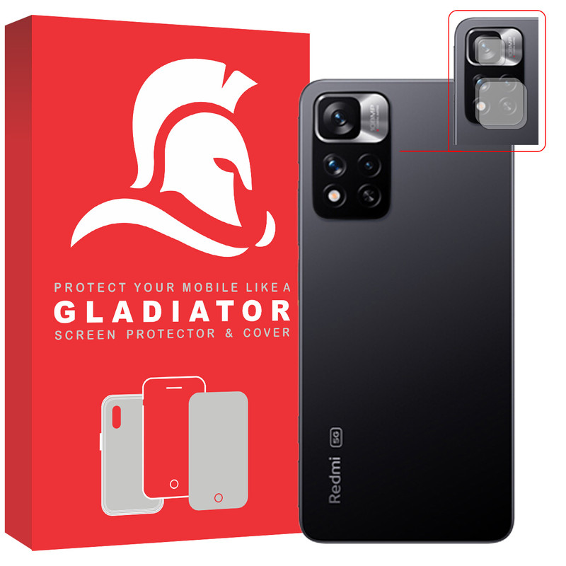 محافظ لنز دوربین گلادیاتور مدل GCX2000 مناسب برای گوشی موبایل شیائومی Redmi Note 11 Pro بسته دو عددی