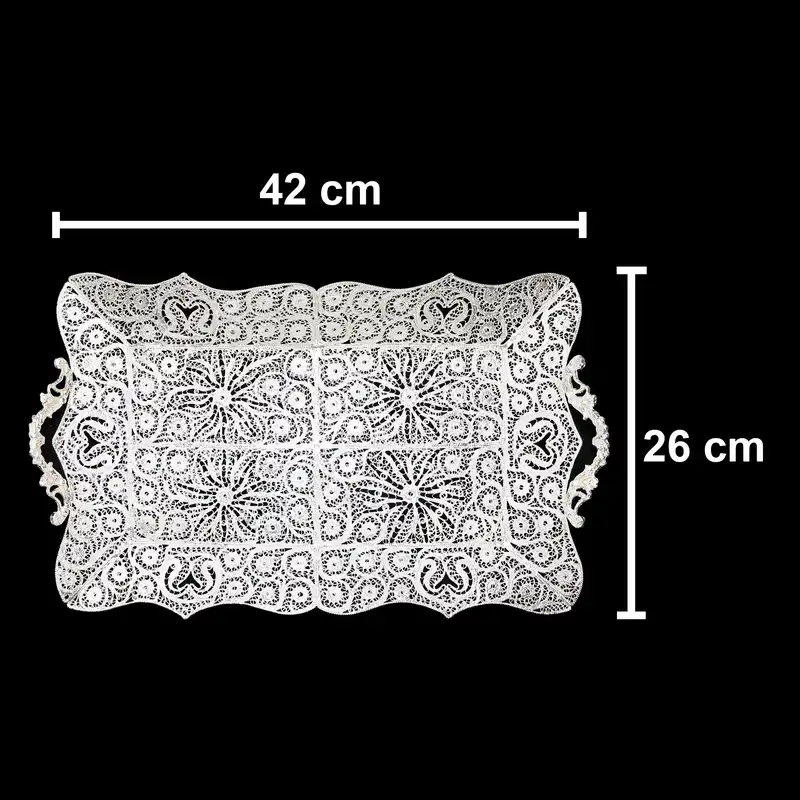 سرویس چای خوری 14 پارچه ملیله کاری مدل Rectangle