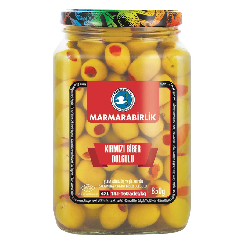 زیتون سبز با مغز فلفل مارمارابیرلیک - 850 گرم