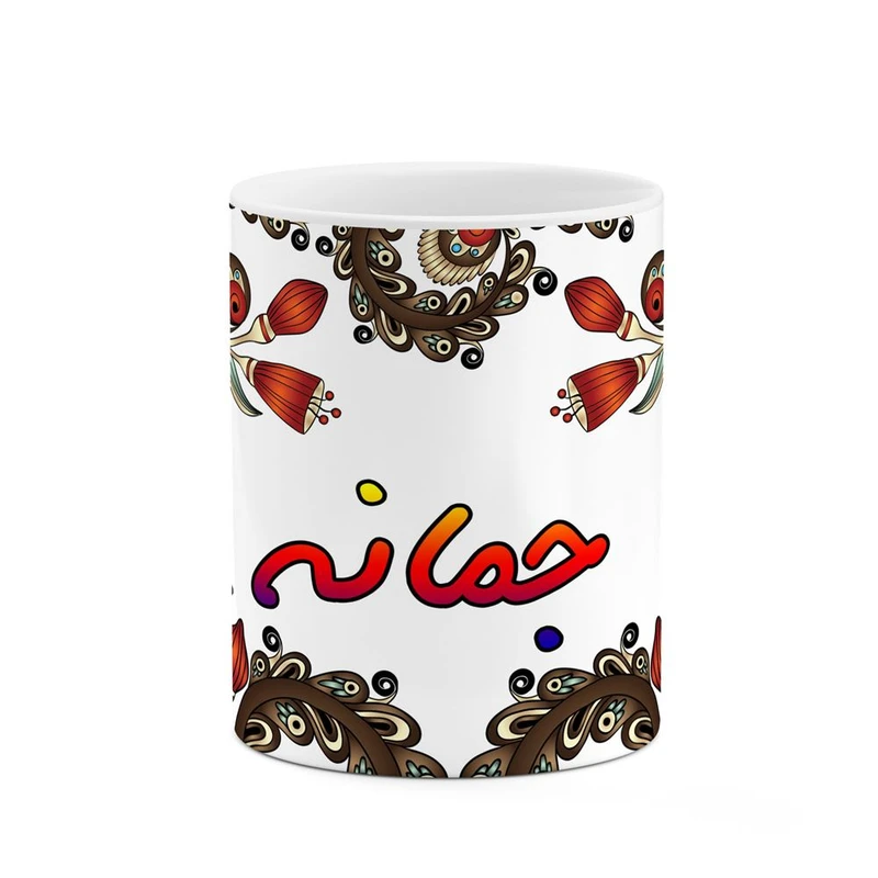 ماگ کاکتی مدل اسم جمانه طرح سنتی گل و بته کد mgh44685