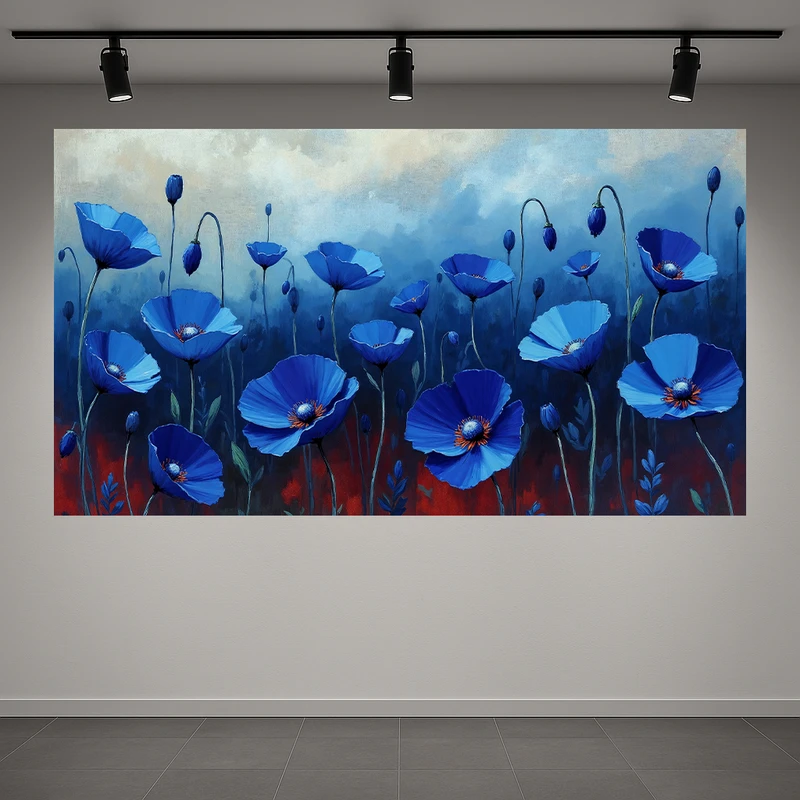 تابلو بوم طرح مخمل نقاشی مدل گل کد AR3059438