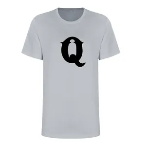 تی شرت آستین کوتاه زنانه مدل حرف Q کد L252 رنگ طوسی