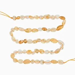 ریسه سنگ سیترین مدل تراش ناگت درشت