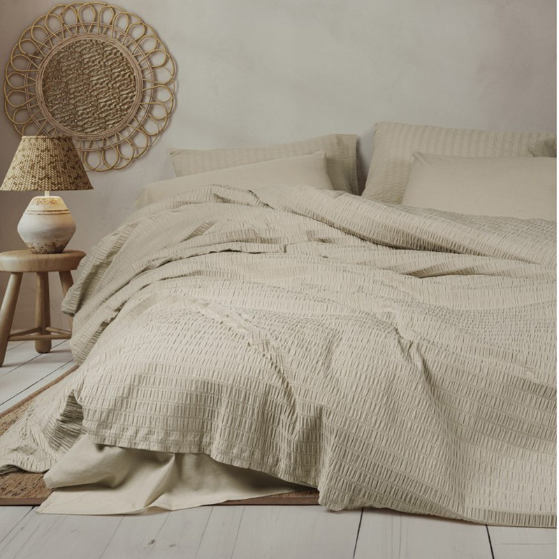 سرویس روتختی کاتن باکس مدل liny Sungai bej دو نفره 6 تکه