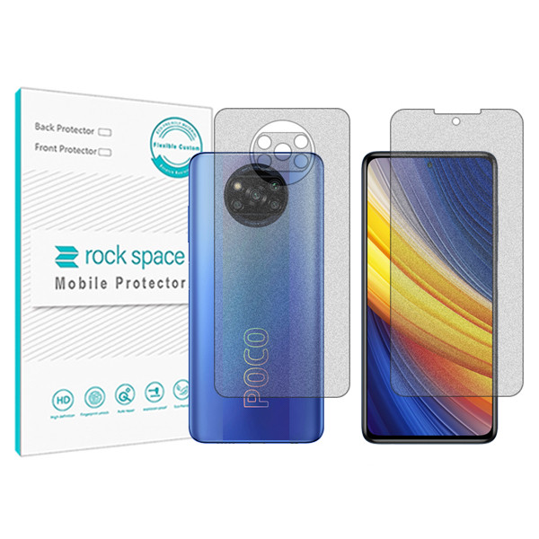 محافظ صفحه نمایش مات راک اسپیس مدل Anti Shock مناسب برای گوشی موبایل شیائومی Poco X3 Pro به همراه محافظ پشت گوشی