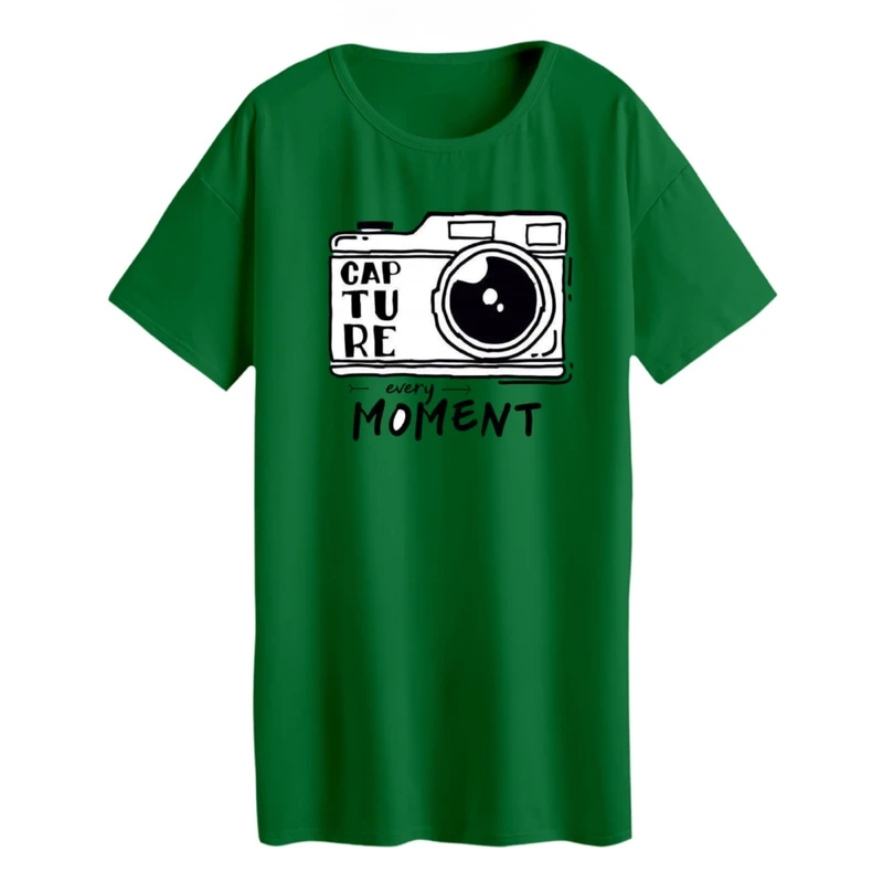 تی شرت لانگ زنانه مدل دوربین عکاسی کد 2