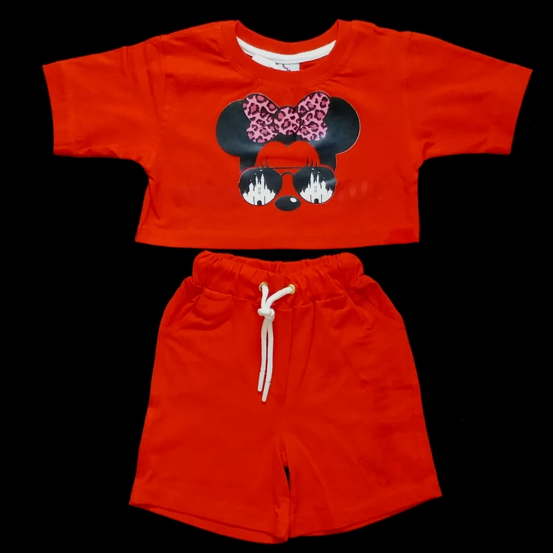 ست تی شرت و شلوارک دخترانه مدل عروسکی  کد MM2060