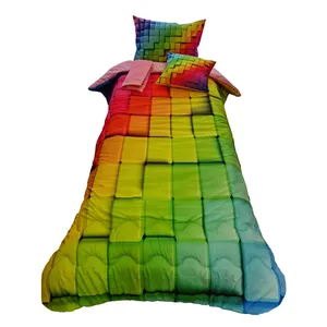 سرویس روتختی طرح سه بعدی آبرنگی کد 23 یک نفره 4 تکه