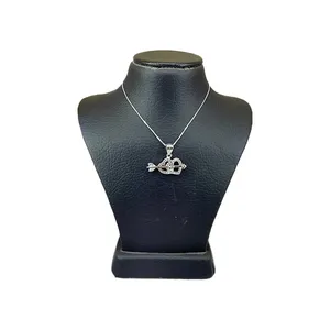 گردنبند نقره زنانه مدل قلب و تیر کد 6694