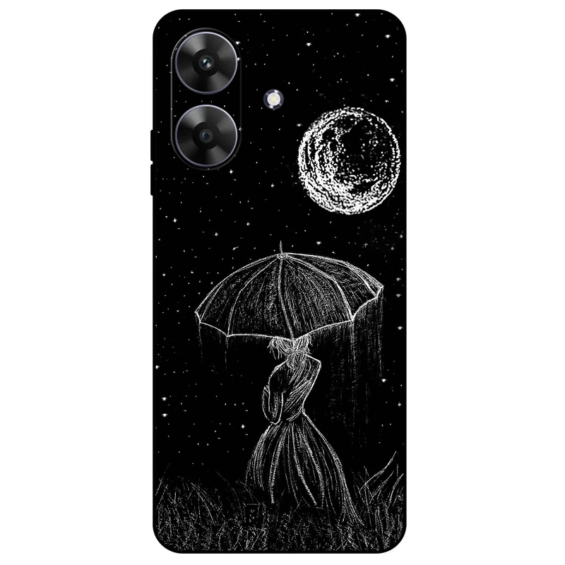 کاور مگافون طرح دختر و ماه مدل 1369 مناسب برای گوشی موبایل ریلمی Note 60 / Note 60X
