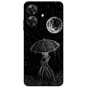 Megafone Girl and Moon 1369 Cover For Realme Note 60 / Note 60X