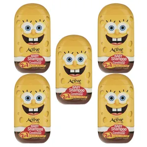 شامپو بچه اکتیو مدل Sponge Bob وزن 280 گرم مجموعه 5 عددی