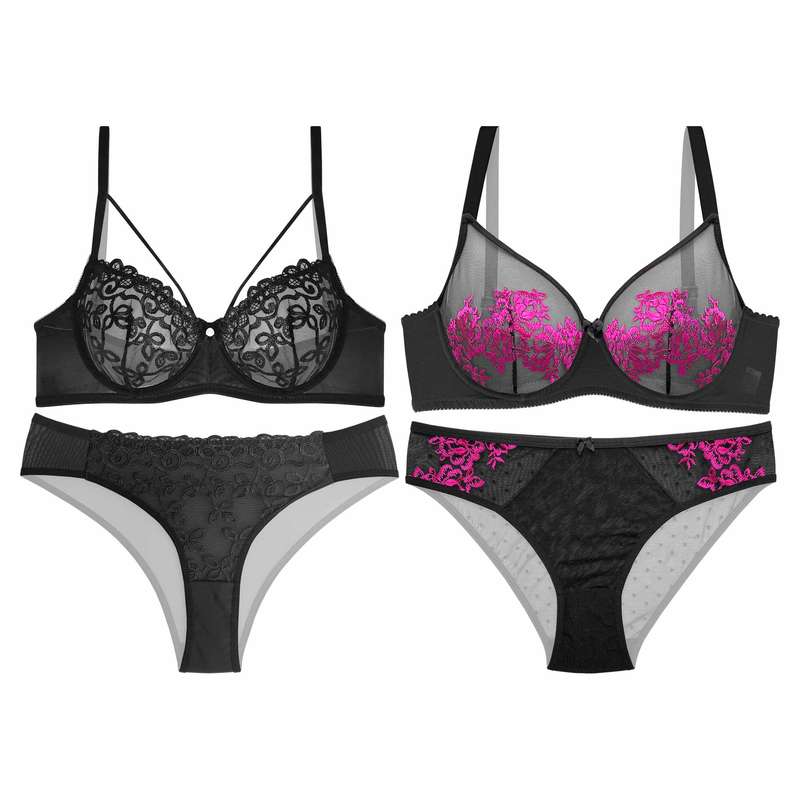 ست شورت و سوتین زنانه نوشه پوش کد 40506-40544 مجموعه 2 عددی