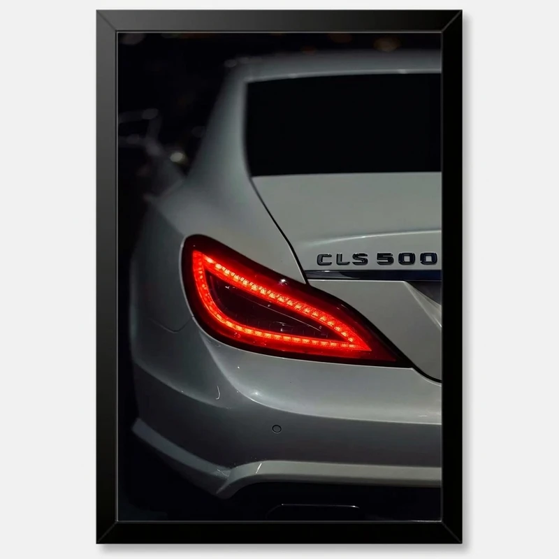 تابلو بکلیت طرح ماشین و خودرو مرسدس بنز Mercedes-Benz CLS500 مدل B-po1989 فریم مشکی