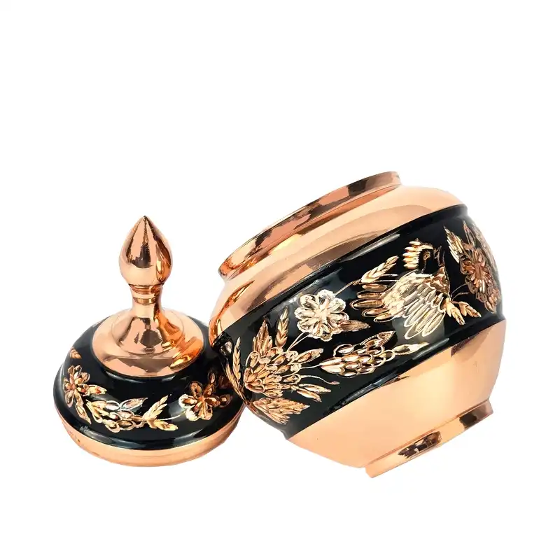 قندان مسی مدل الماس تراش سیبی کد A11