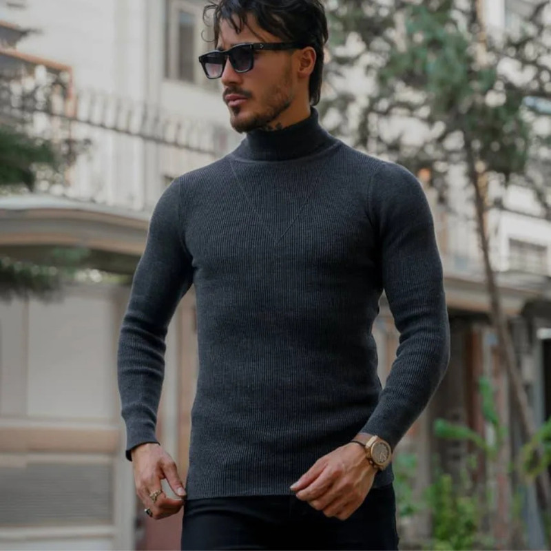 پلیور یقه اسکی مردانه مدل اندامی