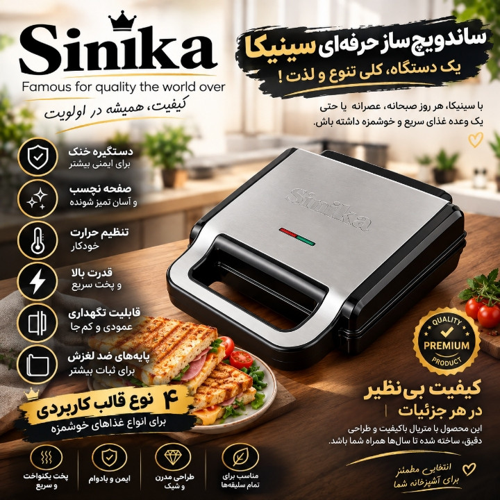ساندویح ساز ۴ کاره سینیکا مدل SN_7250