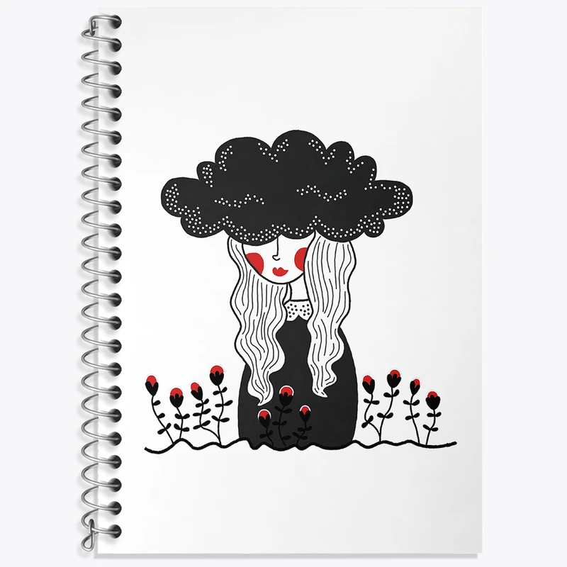 دفتر زبان 50 برگ خندالو مدل دو خط طرح دخترانه کد N3259