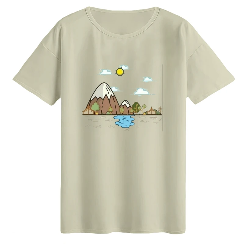 تی‌شرت لانگ آستین کوتاه زنانه مدل طبیعت