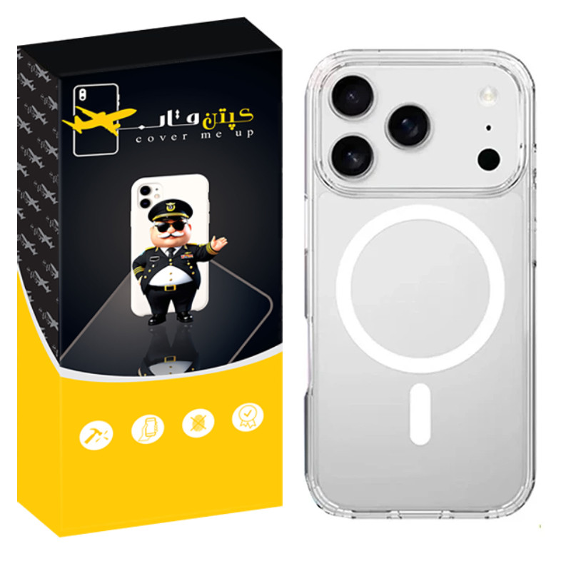 کاور کپتن قاب مدل مگ سیف شفاف مناسب برای گوشی موبایل اپل iPhone 17 Pro Max