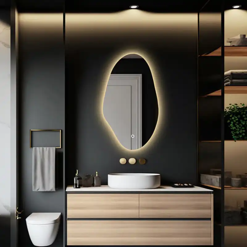 آینه سرویس بهداشتی مدل بک لایت دفرمه کد R56