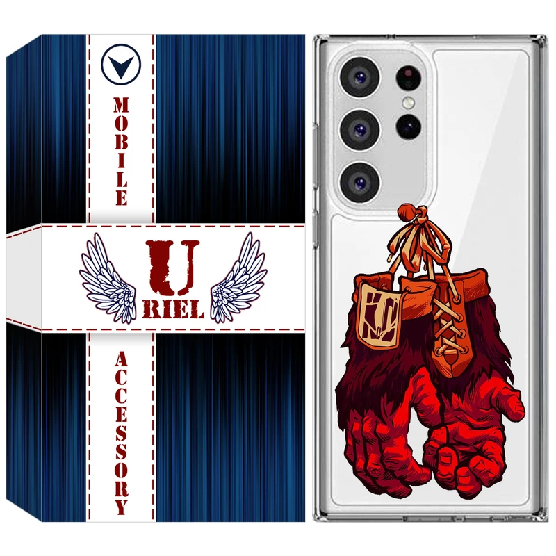 کاور یوریل مدل Clear کد 77 طرح دستکش مناسب برای گوشی موبایل سامسونگ Galaxy S23 Ultra