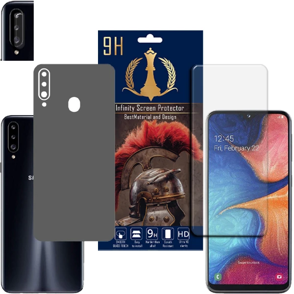 برچسب پوششی اینفینیتی مدل PRO MAX مناسب برای گوشی موبایل سامسونگ 20SGALAXY A50 به همراه محافظ صفحه نمایش و محافظ لنز دوربین