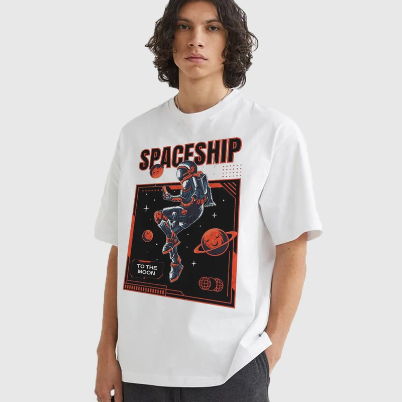 تی شرت آستین کوتاه مردانه مدل سفینه فضایی فضانورد mo458