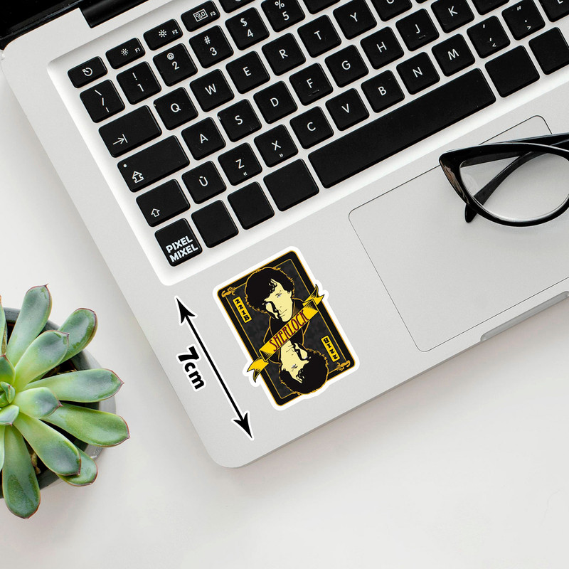 استیکر لپ تاپ پیکسل میکسل مدل سریال شرلوک هلمز مجموعه 6 عددی