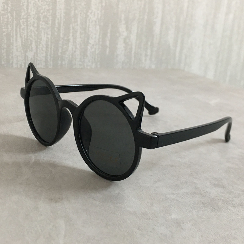 عینک آفتابی بچگانه مدل گربه ای فانتزی کد  CAT BLK 55