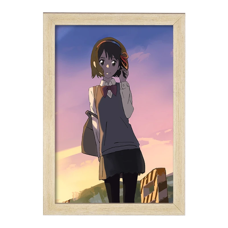 تابلو خندالو مدل میتسویا میامیزو انیمه یورنیم Your Name  کد 16288