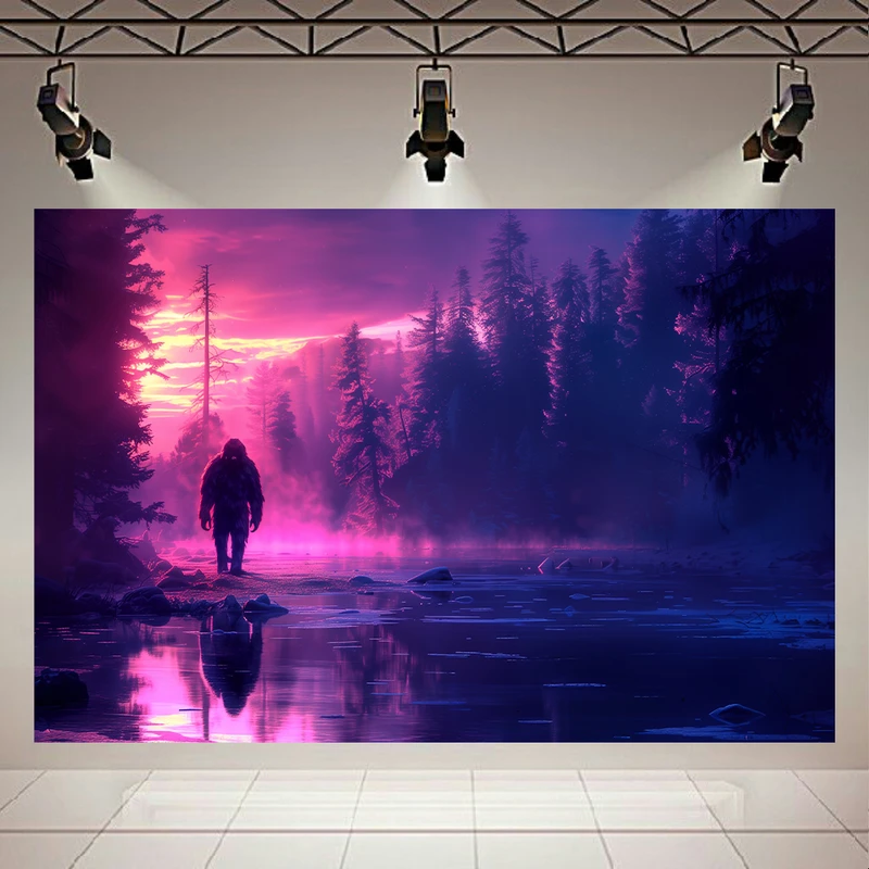 تابلو بوم طرح مخمل پاگنده مدل یخبندان کد AR305495