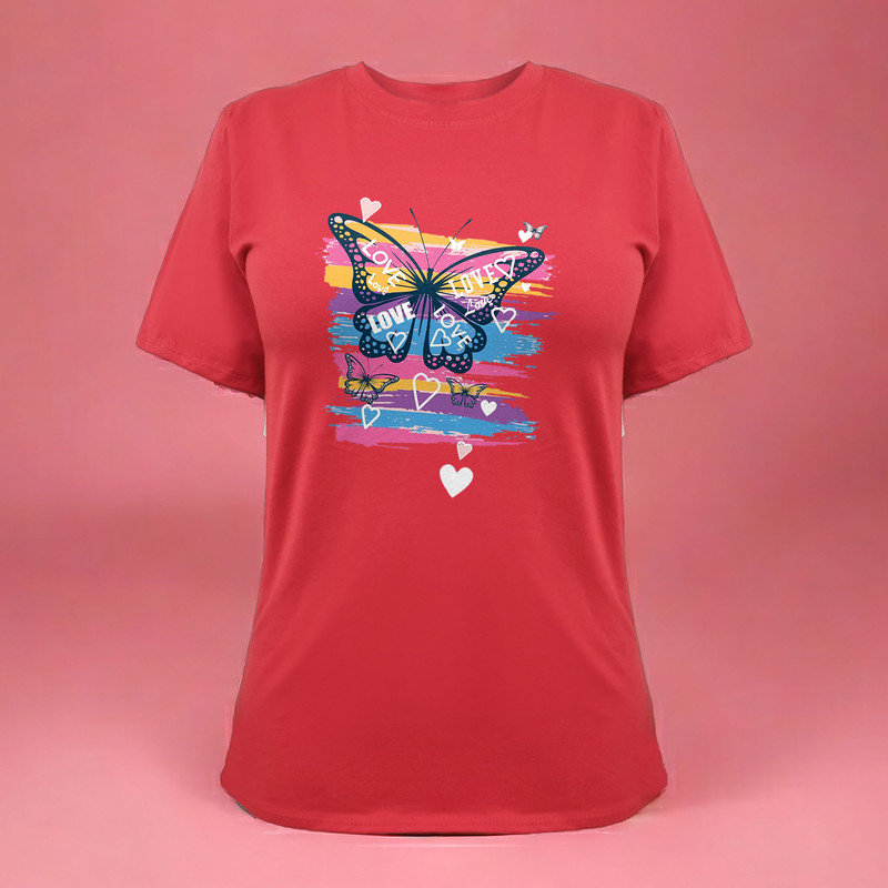 تی شرت آستین کوتاه زنانه مدل G140209238 رنگ قرمز