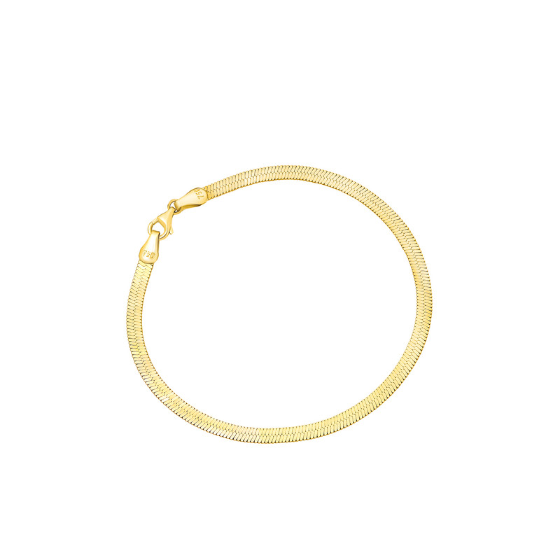 دستبند هرینگبون طلا 18 عیار زنانه ماوی گالری مدل آینه ای 4