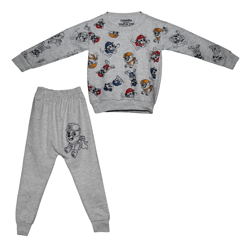 ست تی شرت و شلوار پسرانه چیندکا مدل سگ های نگهبان کد 109